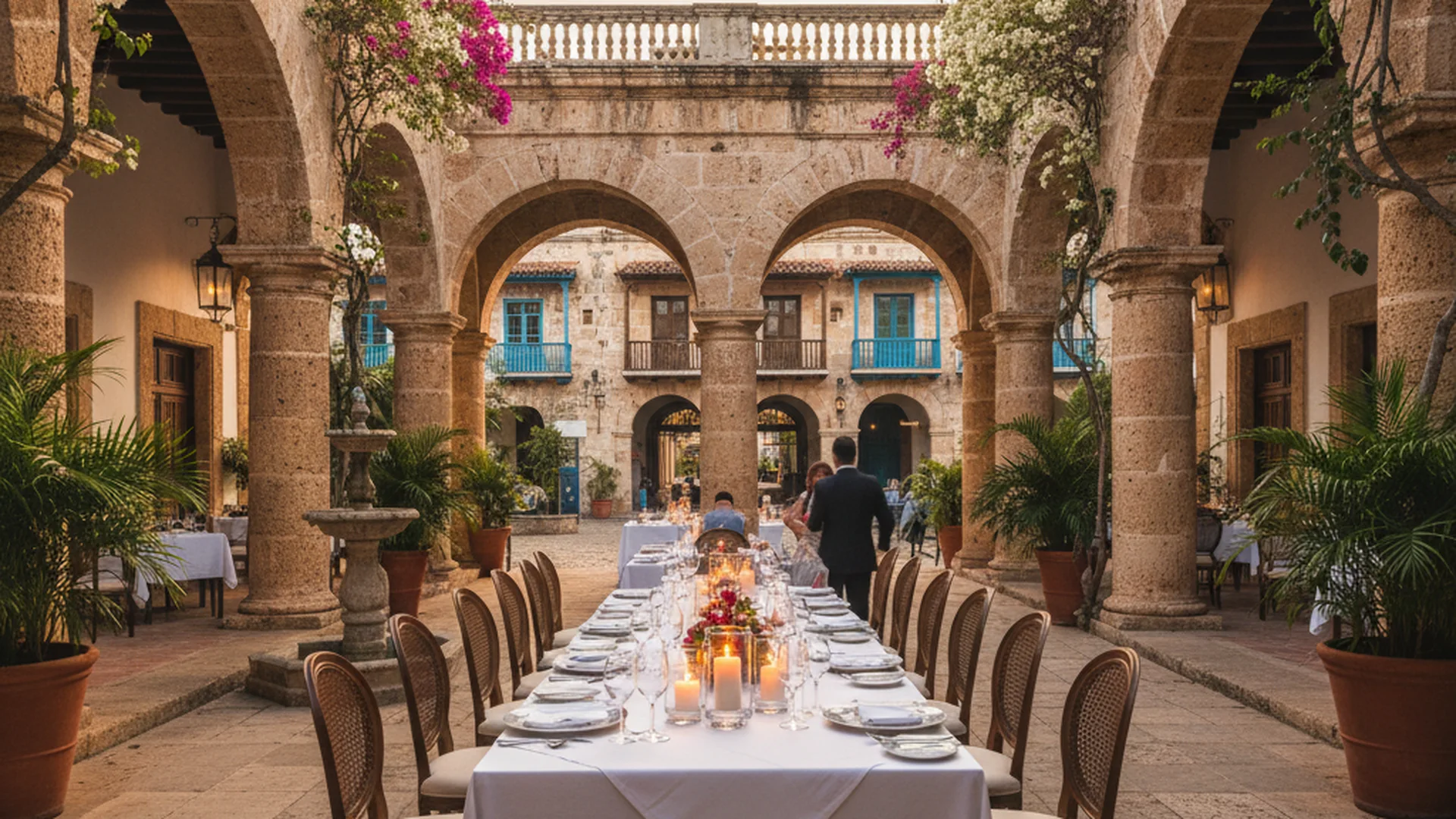 An elegant fine-dining setup