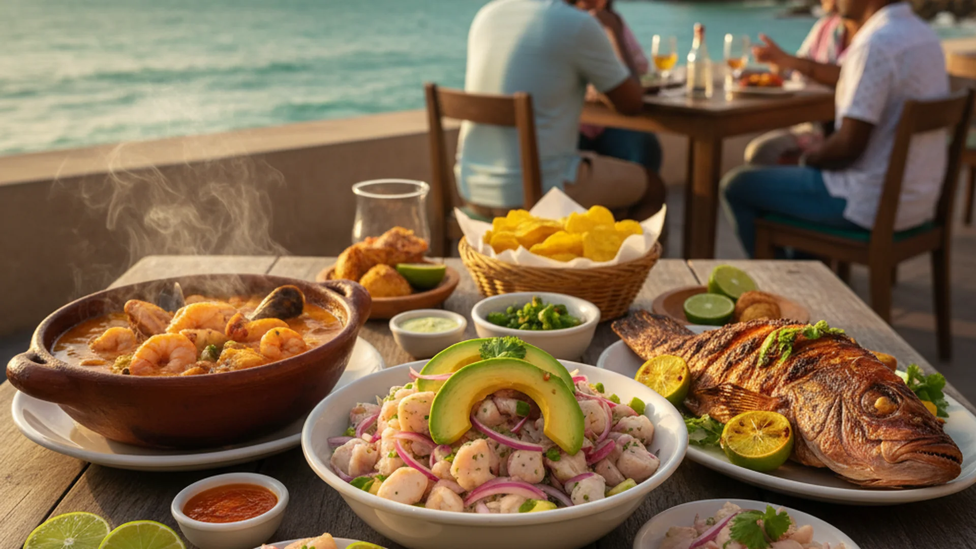 Caribbean seafood plate