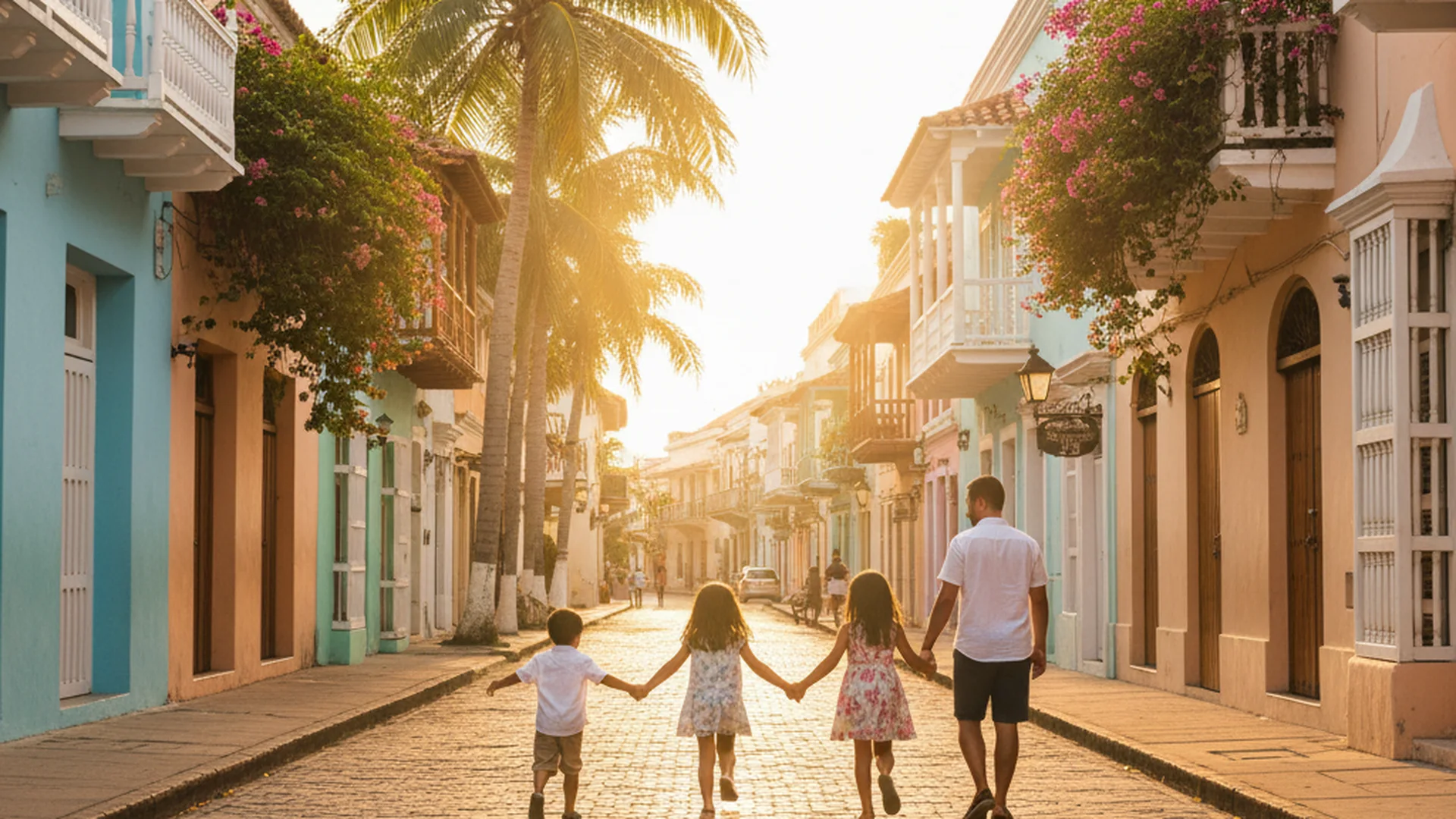 Blue cafe colonial-style architecture in Cartagena