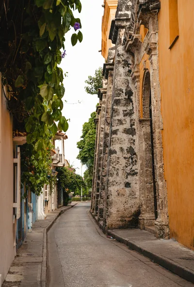 Discover the charm of a narrow alley lined with antique buildings, perfect for travel enthusiasts.