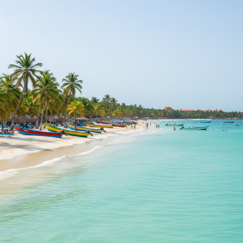 White sand and turquoise water at Playa Blanca on Isla Baru